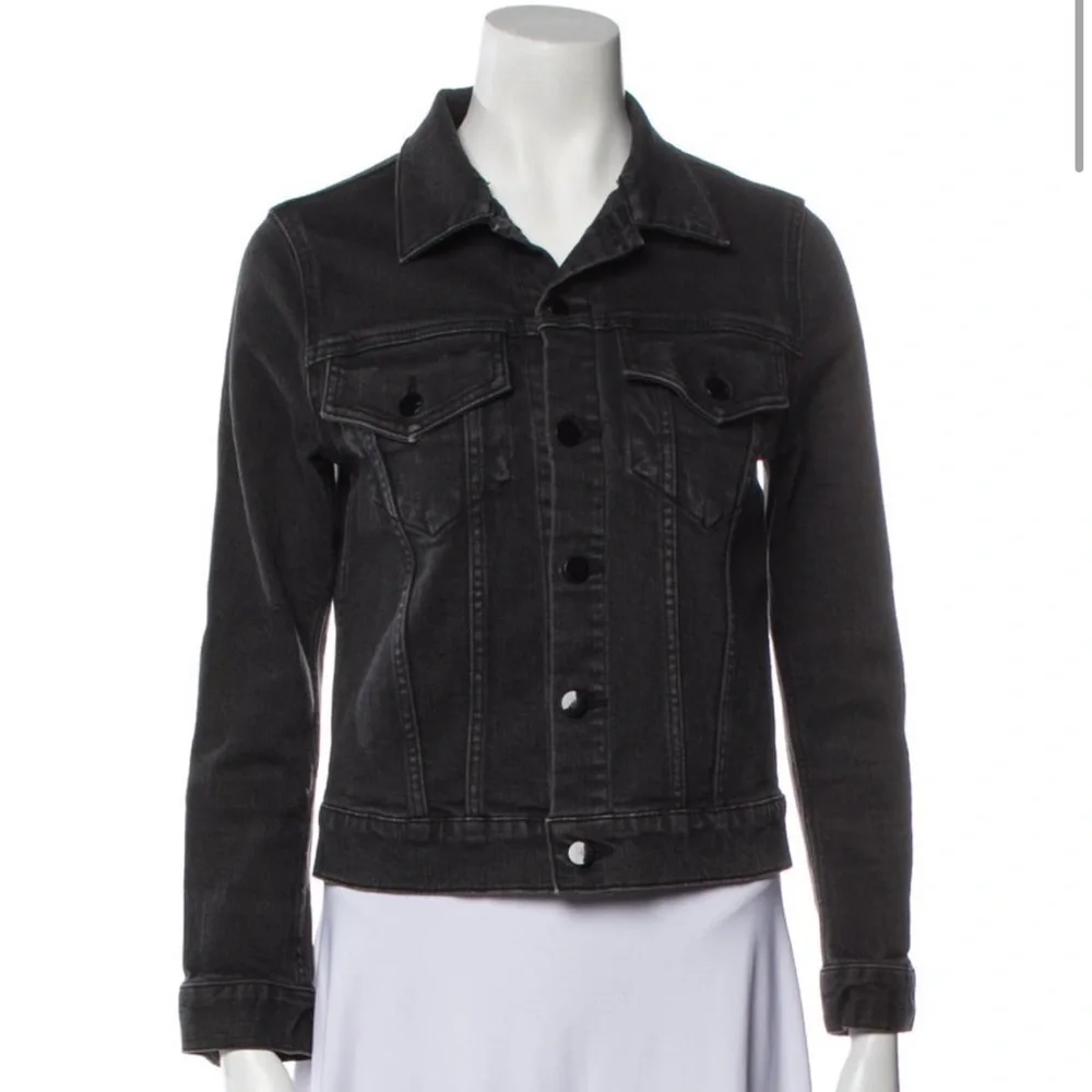Alexander Wang Axle Crop Denim Black Jacket | XS